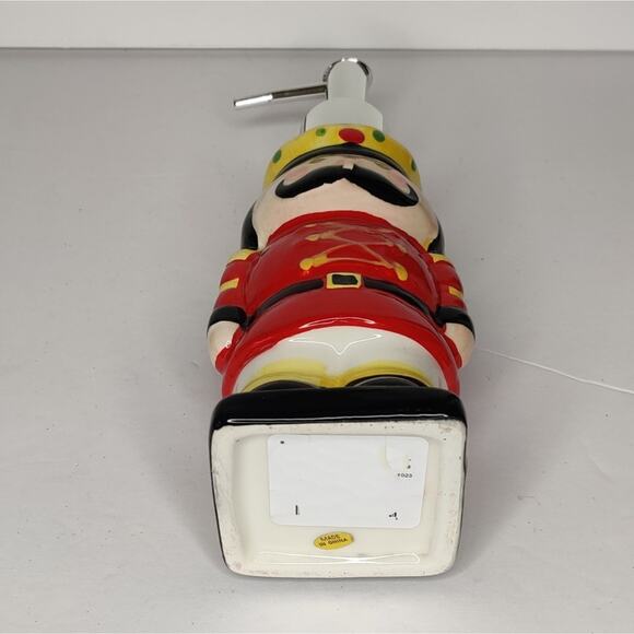 Traditional Christmas Ceramic Nutcracker Soldier Soap Pump Dispenser or Lotion - Picture 7 of 12